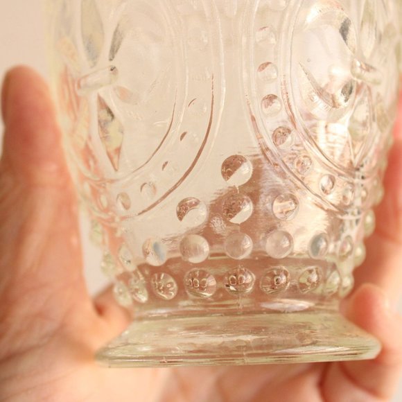 Vintage 1990s Cut Glass Candle Holders by Anthropologie, Fleur De Lis Pattern, - Picture 10 of 10
